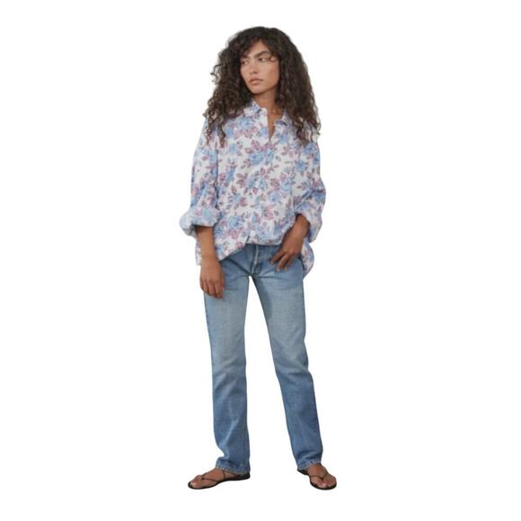 Rare Acacia Tally Willa Honey Cotton Poplin Blouse -M - Picture 1 of 5